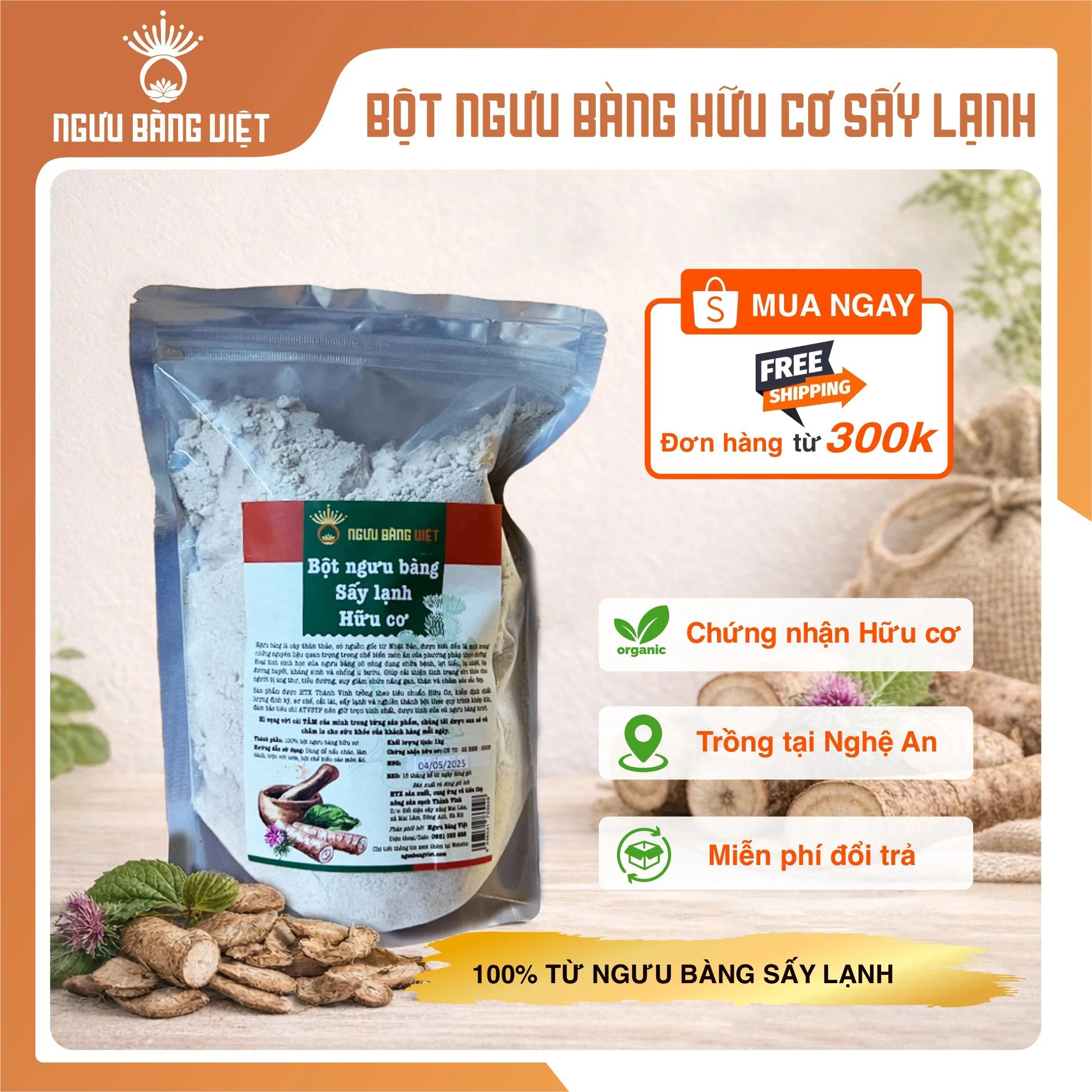 Bột ngưu bàng Hữu cơ