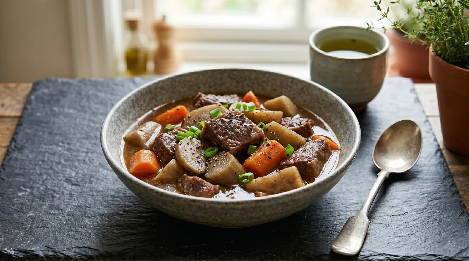 Bò kho ngưu bàng đậm đà sánh nước ăn cơm bún thơm ngon