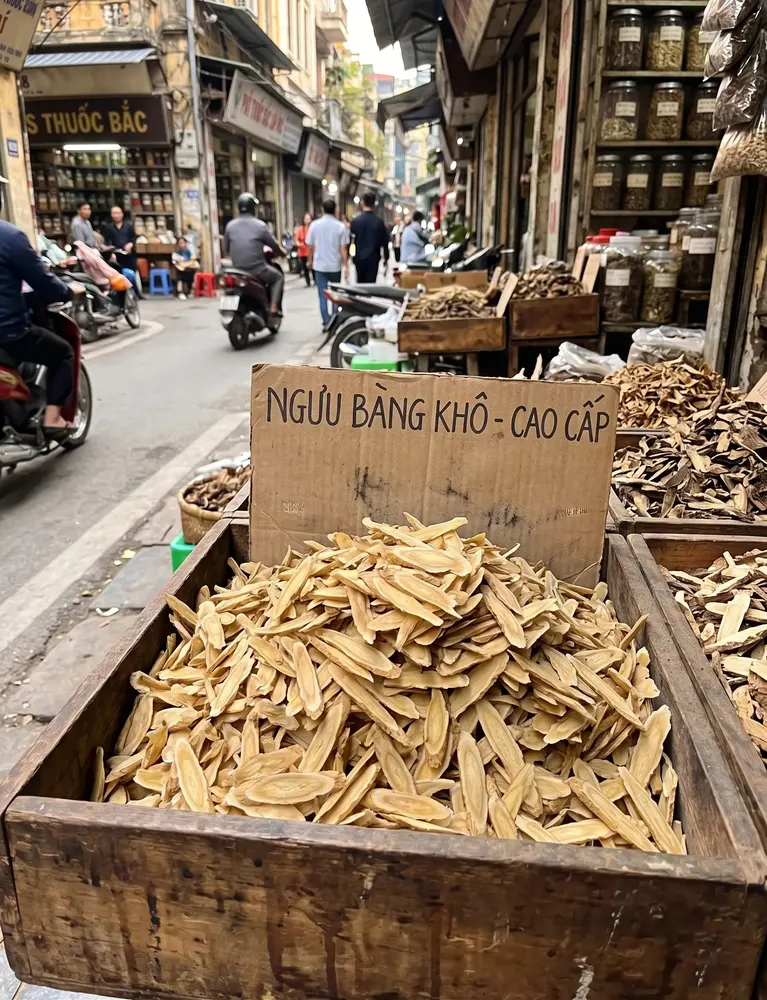 Ngưu bàng không rõ nguồn gốc bán tại chợ - rủi ro khi mua tại cửa hàng