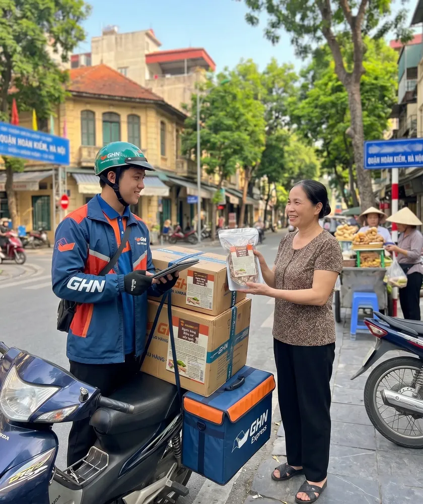 Giao hàng ngưu bàng hữu cơ Ngưu Bàng Việt tận nơi tại quận Hoàn Kiếm Hà Nội qua GHN